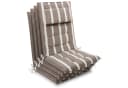 Beautissu Hochlehnerauflage 4er Set Beige-Weiß-Gestreift Bild 2