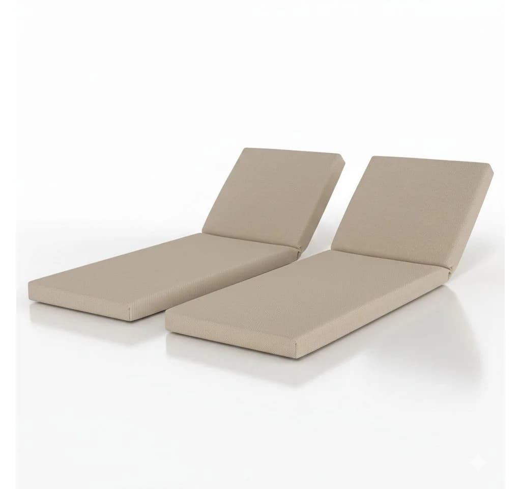 Beautissu Liegenauflage 2er Set Beige Wasserdicht Outdoor - Bild 2