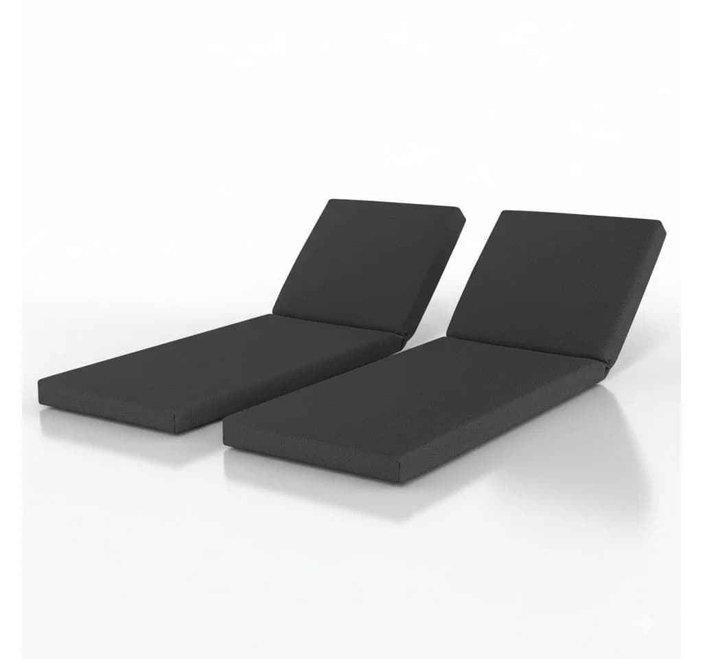 Beautissu Liegenauflage 2er Set Deckchair Auflagen Wasserdicht QD-RL, 190x60cm, Anthrazit - Bild 2