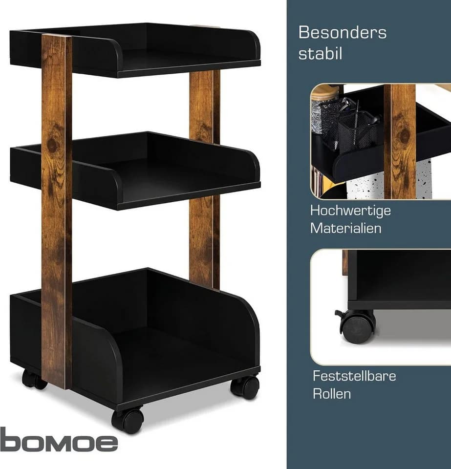bomoe Rollwagen Bosse Schwarz Braun 69 cm Holzwerkstoff - Bild 5
