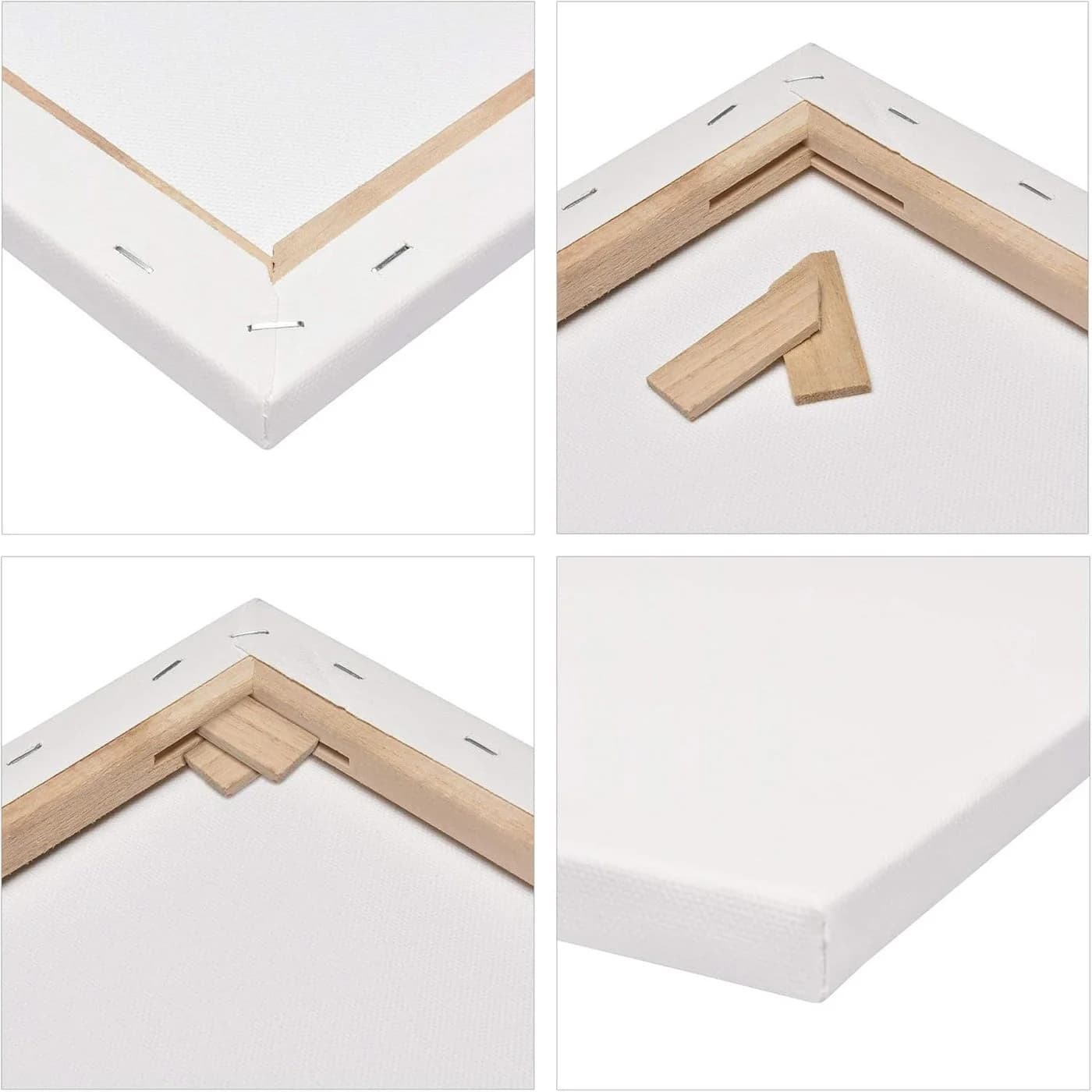 Artina Keilrahmen Leinwand Akademie 15x15cm 20er Set Baumwolle Weiß