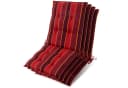 Beautissu Niedriglehner Auflage 4er Set Rot-Gestreift mit Befestigung Bild 2