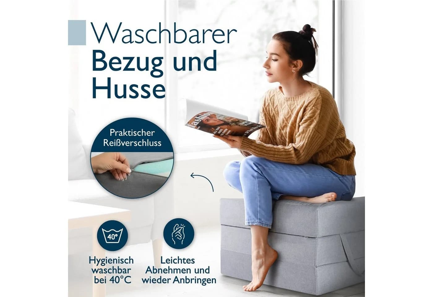 Beautissu Klappmatratzen-Aufbewahrungstasche Grau 390 Liter - Bild 5
