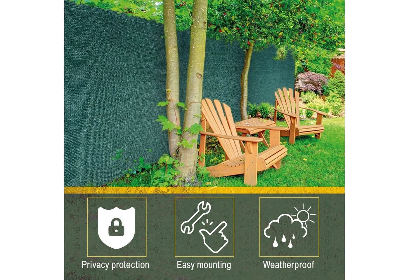 Sol Royal Sichtschutzzaunmatte Schattennetz Grün HDPE
