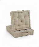 Beautissu Stuhlkissen Mila 2er Set Leinen Beige Indoor Outdoor Bild 2