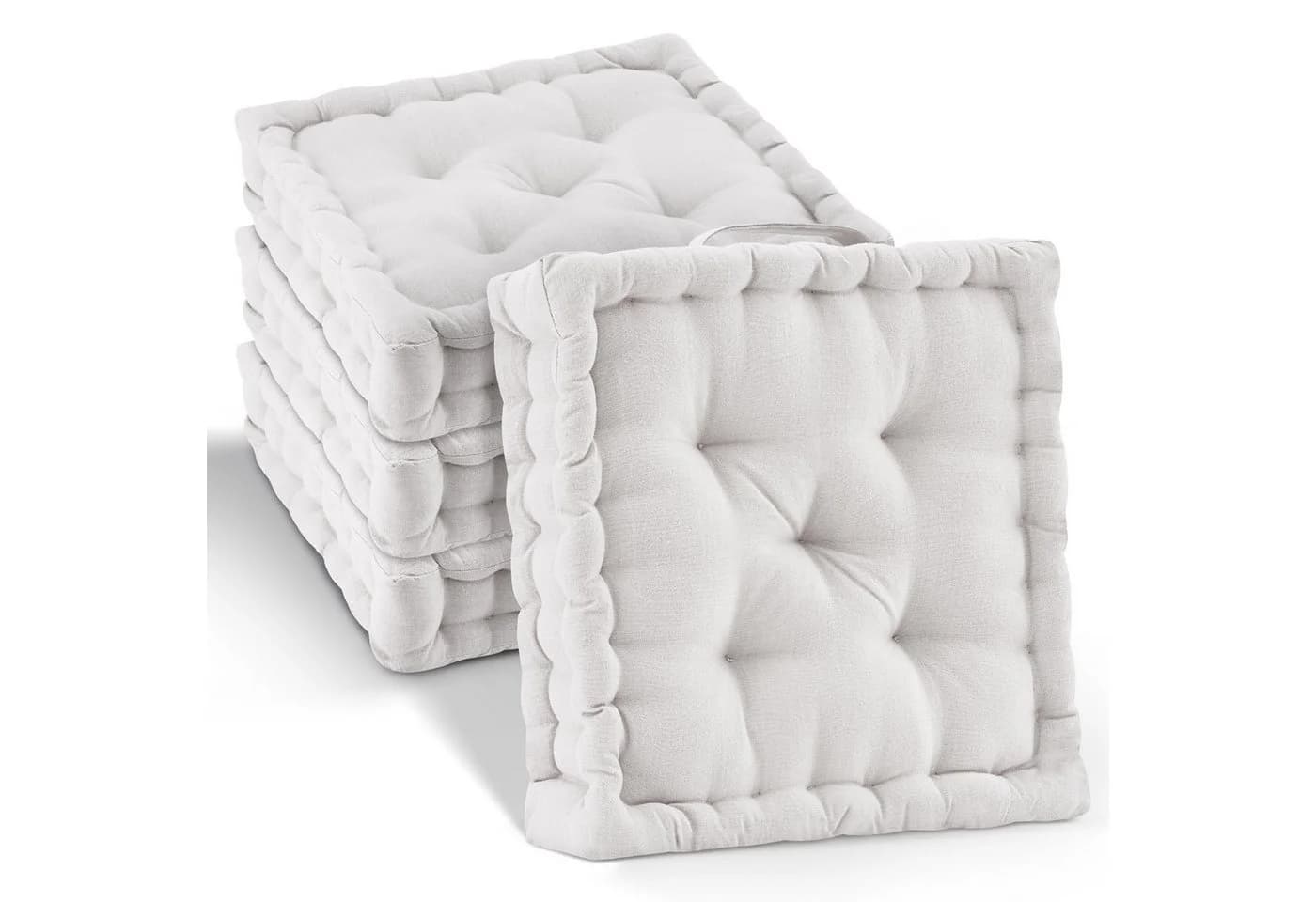 Beautissu Stuhlkissen 4er Set Mila 50x50cm Natur 100% Baumwolle - Bild 2