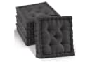Beautissu Stuhlkissen 4er Set Mila 50x50cm Anthrazit Baumwolle Bild 2