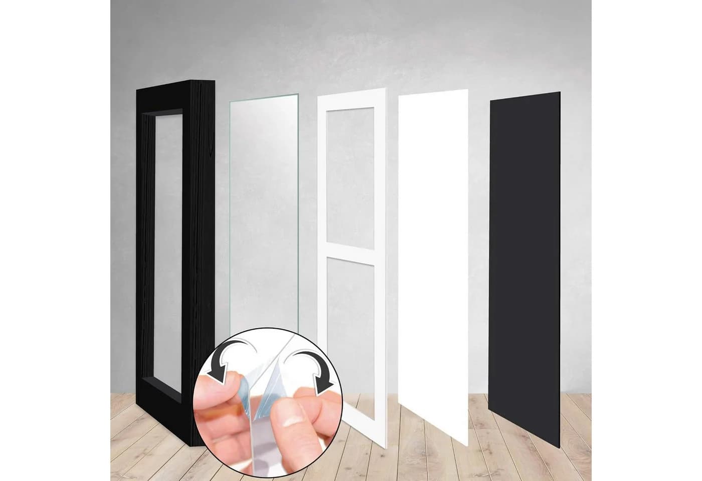 bomoe Bilderrahmen Set Schwarz 2er Pack für 4 Fotos mit Passepartout - Bild 5