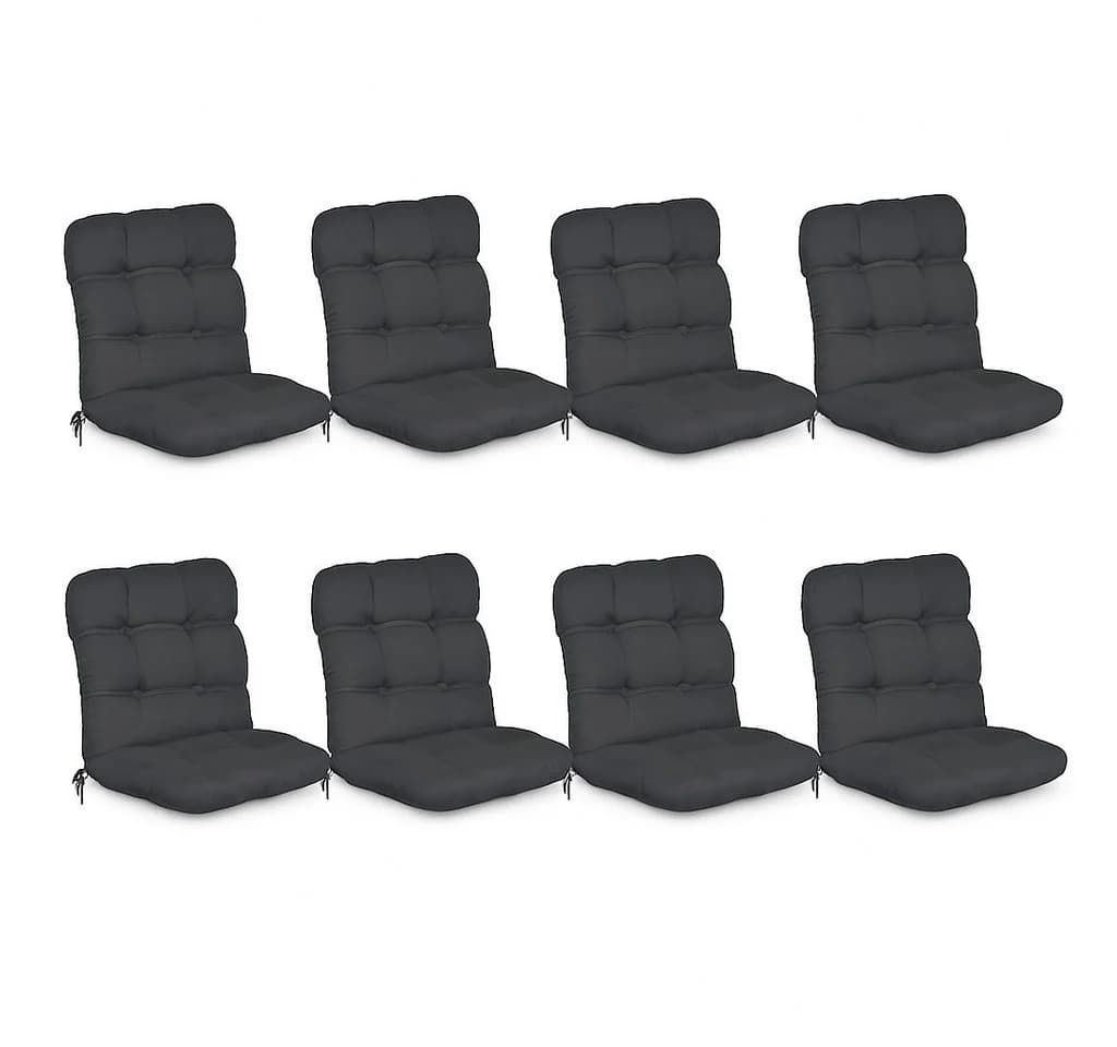 Beautissu Sitzauflage 8er Set Niedriglehner Flair NL Graphitgrau - Bild 2