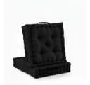 Beautissu Stuhlkissen Mila 2er Set 50x50cm Schwarz Baumwolle Bild 2
