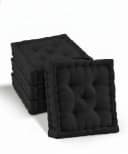 Beautissu Stuhlkissen 4er Set Mila 100% Baumwolle Schwarz Bild 2