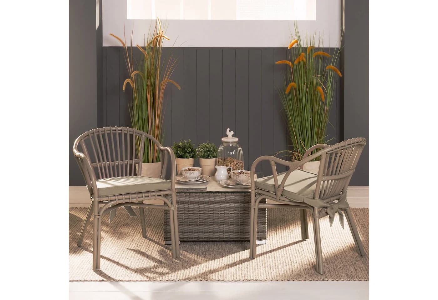 Beautissu Stuhlkissen 2er Set Loft SK Natur - Bild 3