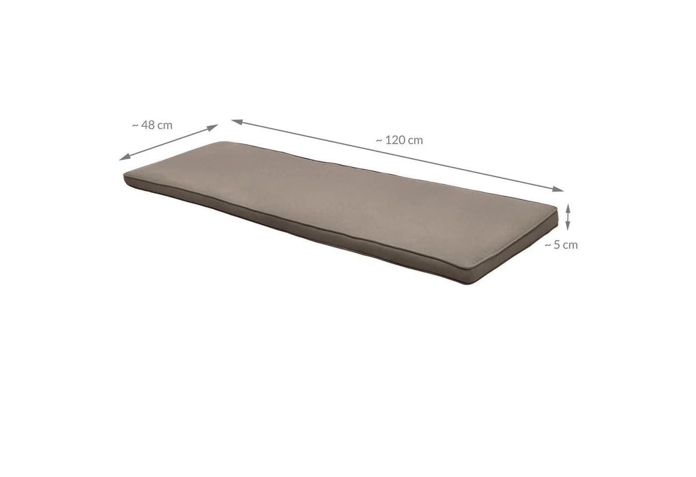 Beautissu Bankauflage Loft BK Taupe Polyester - Bild 3