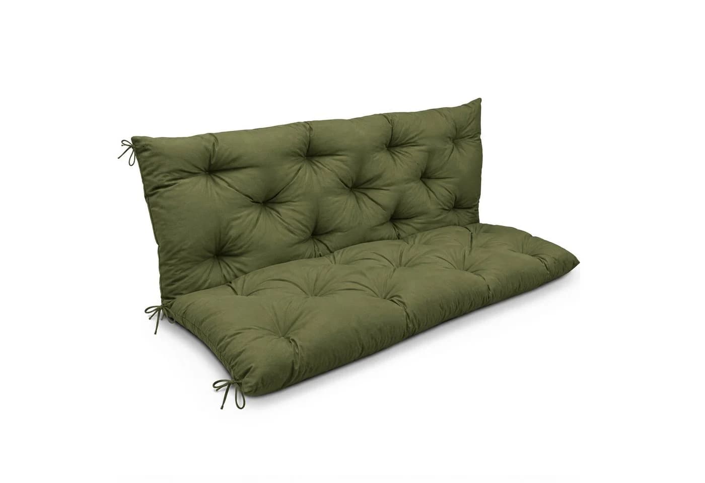 Beautissu Bankauflage Flair BR Olivegrün mit Befestigungsbändern - Bild 2