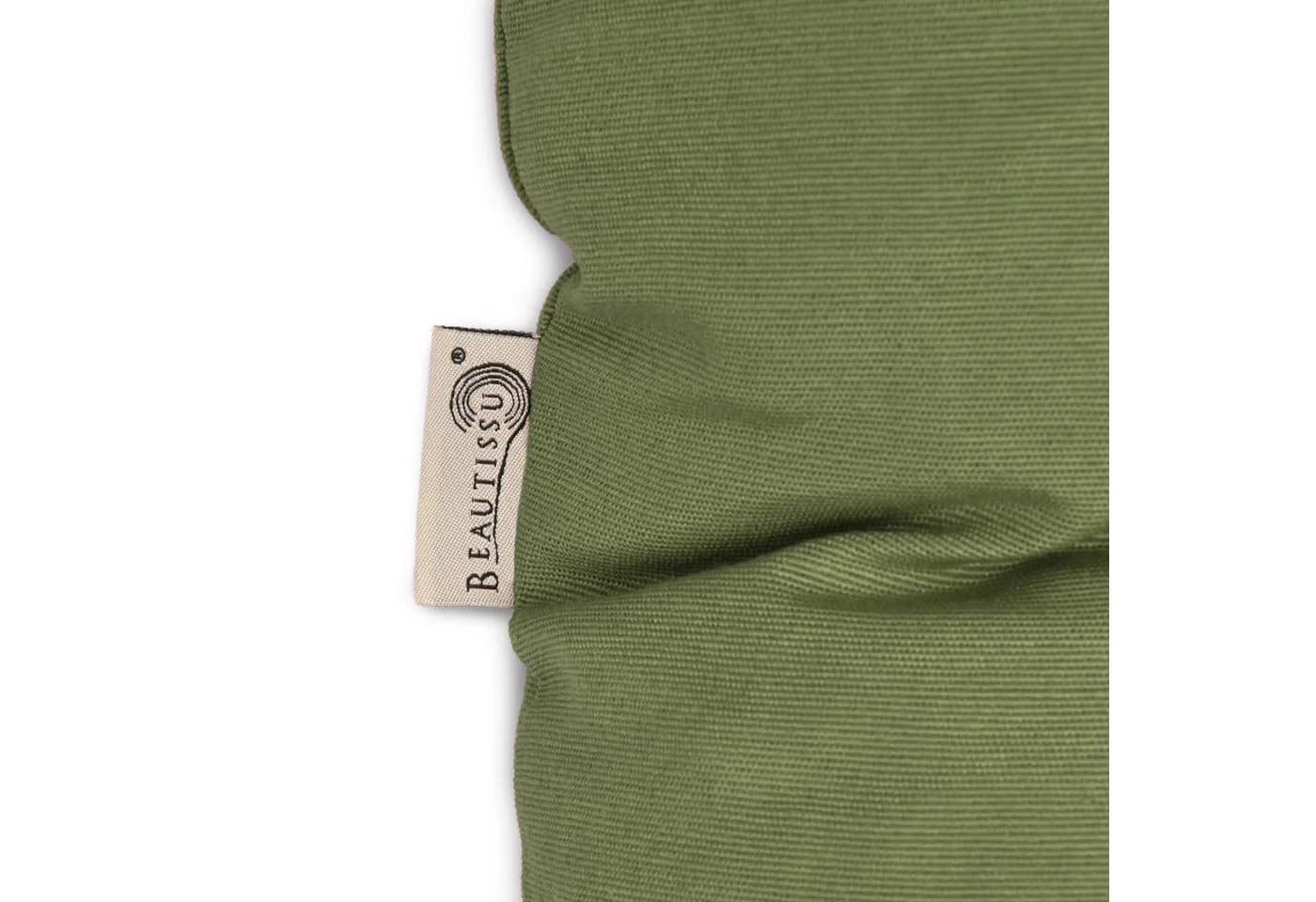 Beautissu Bankauflage Flair BR Olivegrün mit Befestigungsbändern - Bild 5