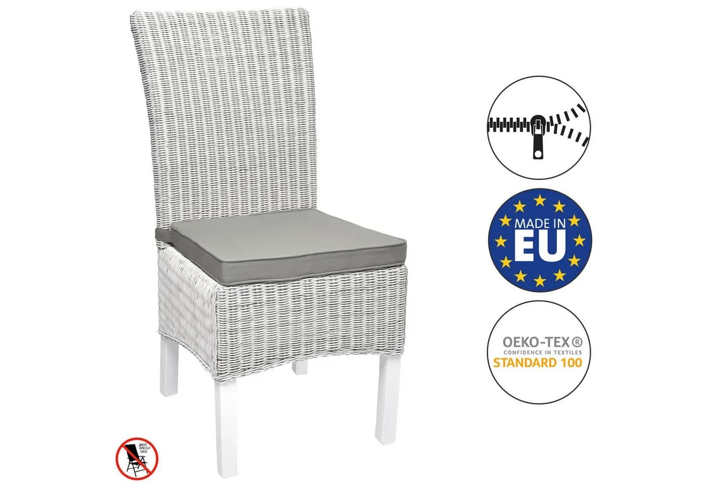 Beautissu Stuhlkissen 6er Set Loft SK Hellgrau
