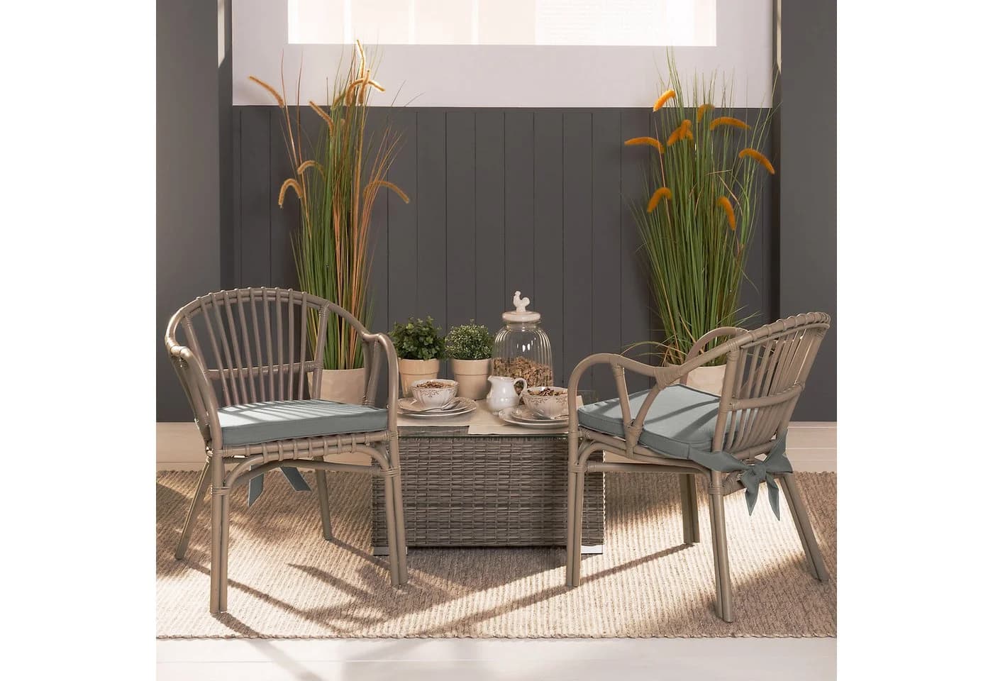 Beautissu Stuhlkissen 6er Set Loft SK Hellgrau - Bild 3