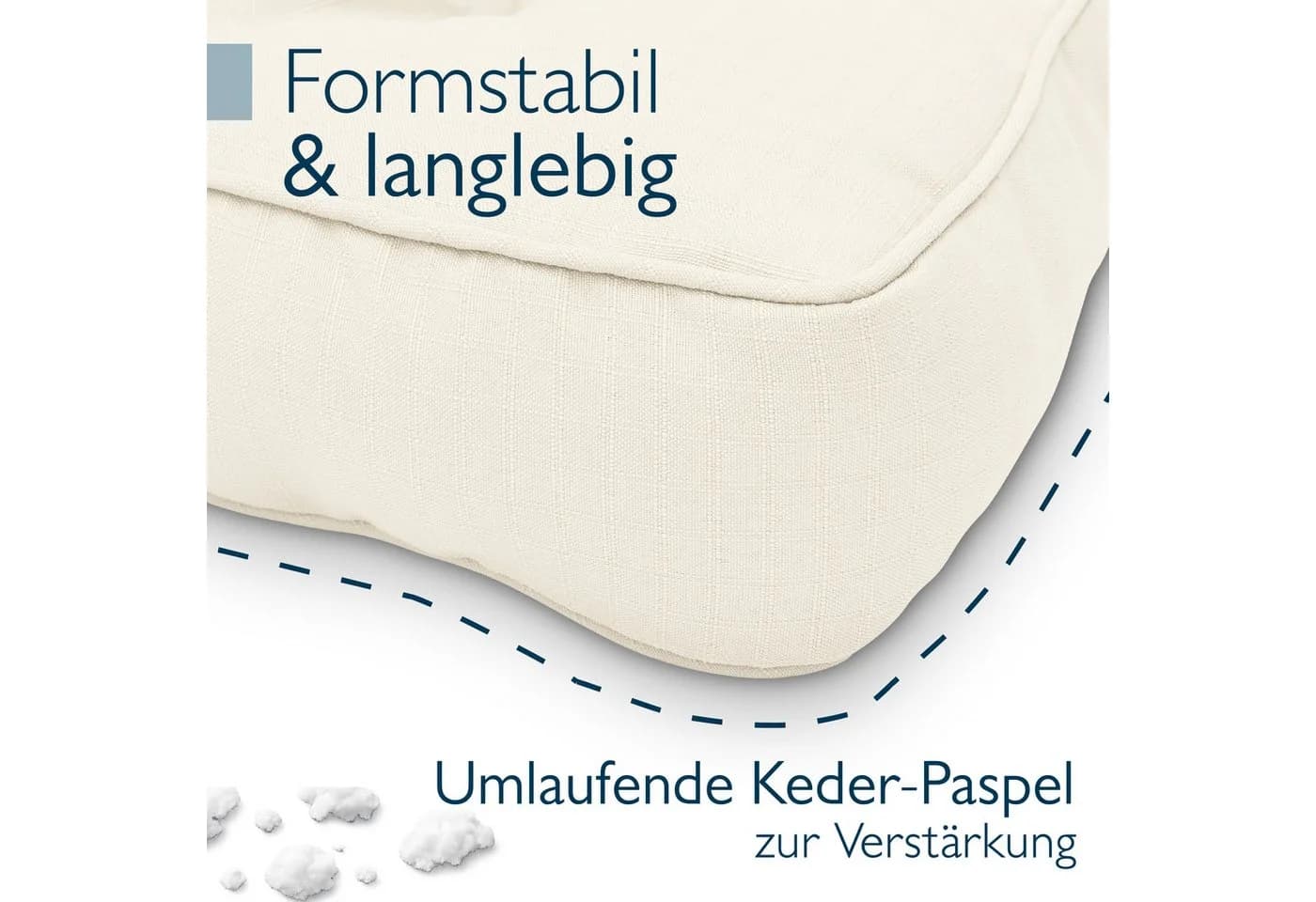 Beautissu XLuna Sitzkissen Set Beige 70x70 & 70x40 cm - Bild 4