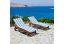 Beautissu Handtuch Cassis 200x75cm Blau-Weiß-gestreift Liegenauflage Bild 5