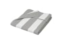 Beautissu Handtuch Cassis 200x75 Grau-Weiß-gestreift Gartenliege Auflage Bild 2