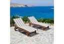 Beautissu Handtuch Cassis 200x75 Grau-Weiß-gestreift Gartenliege Auflage Bild 5