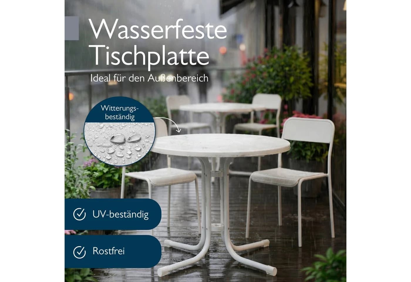 Beautissu Bistrotisch Bistroni WP Ø70xH70cm Weiß Klappbar - Bild 3