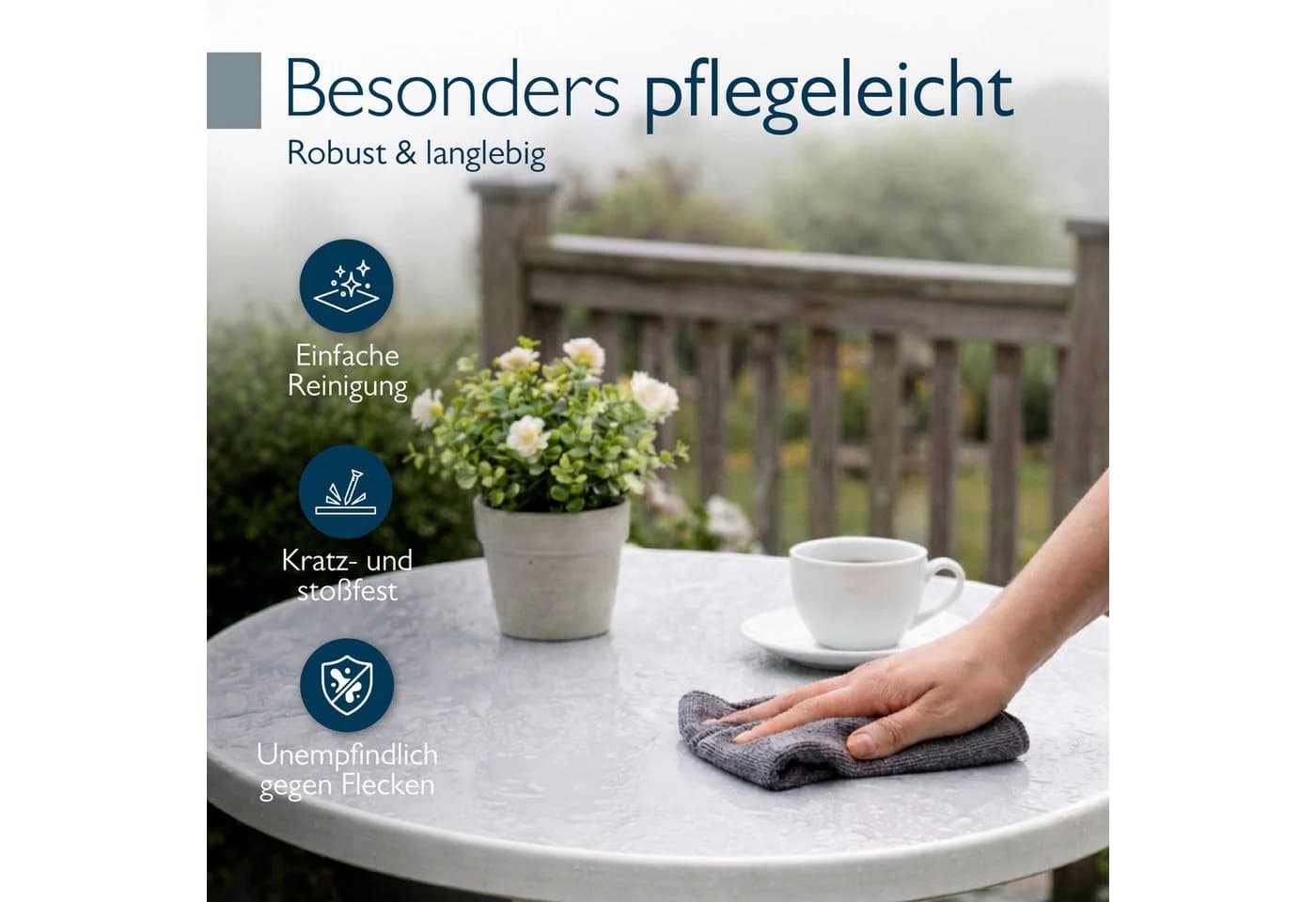 Beautissu Bistrotisch Bistroni WP Ø70xH70cm Weiß Klappbar - Bild 5