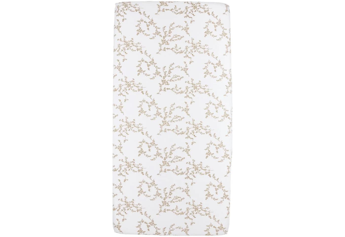 Meyco Baby Spannbettlaken Branches Sand Jersey Rundumgummi