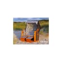 Swing&Harmonie LED Strandkorb XXL 118cm inkl. Abdeckcover Polyrattan Blau-Weiß Bild 1