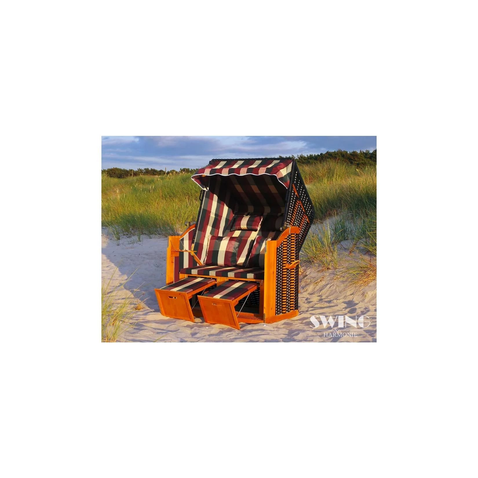 Swing&Harmonie LED Strandkorb XXL 118cm Polyrattan - Bild 2
