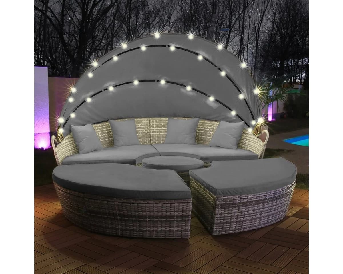 Swing&Harmonie Gartenlounge-Set 210cm Grau