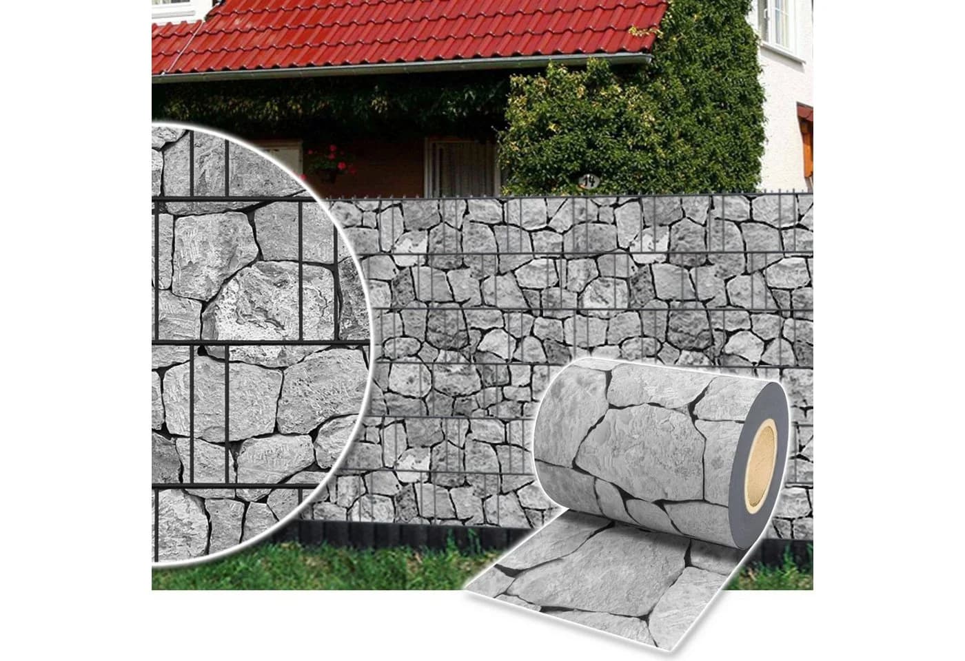 Plantiflex Sichtschutzfolie 35m blickdicht PVC Zaunfolie Grau