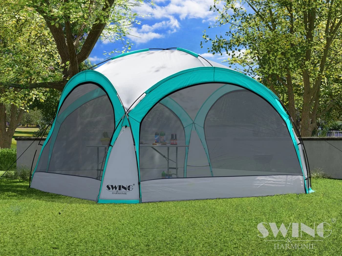Swing&Harmonie LED Event Pavillon DomeShelter 3,6x3,6m mit Solarmodul - Bild 5