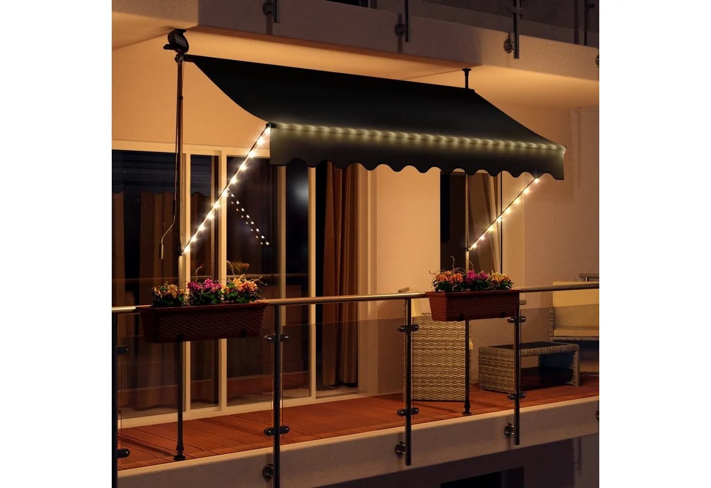 Swing&Harmonie LED Klemmmarkise Anthrazit mit Solarmodul - Bild 3