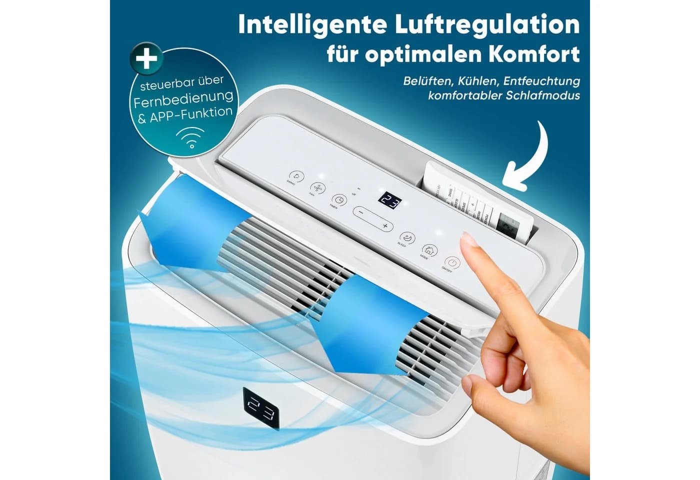 VESKA Mobile Klimaanlage 12000 BTU Weiß mit App-Steuerung - Bild 4