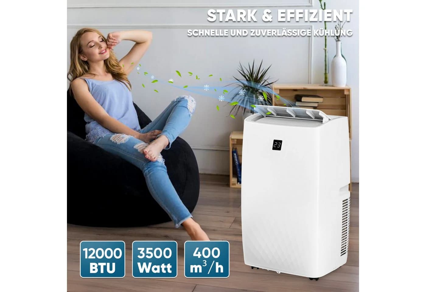 VESKA Mobile Klimaanlage 12000 BTU Weiß mit App-Steuerung - Bild 5