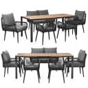 Swing&Harmonie Gartenlounge-Set für 4-6 Personen mit Tisch, Sofa, Stühle, (wetterfest, WPC-Tischplatte, Seilgeflecht Lounge, inkl. Kissen Sienna Garten Sitzgruppe) Bild 1