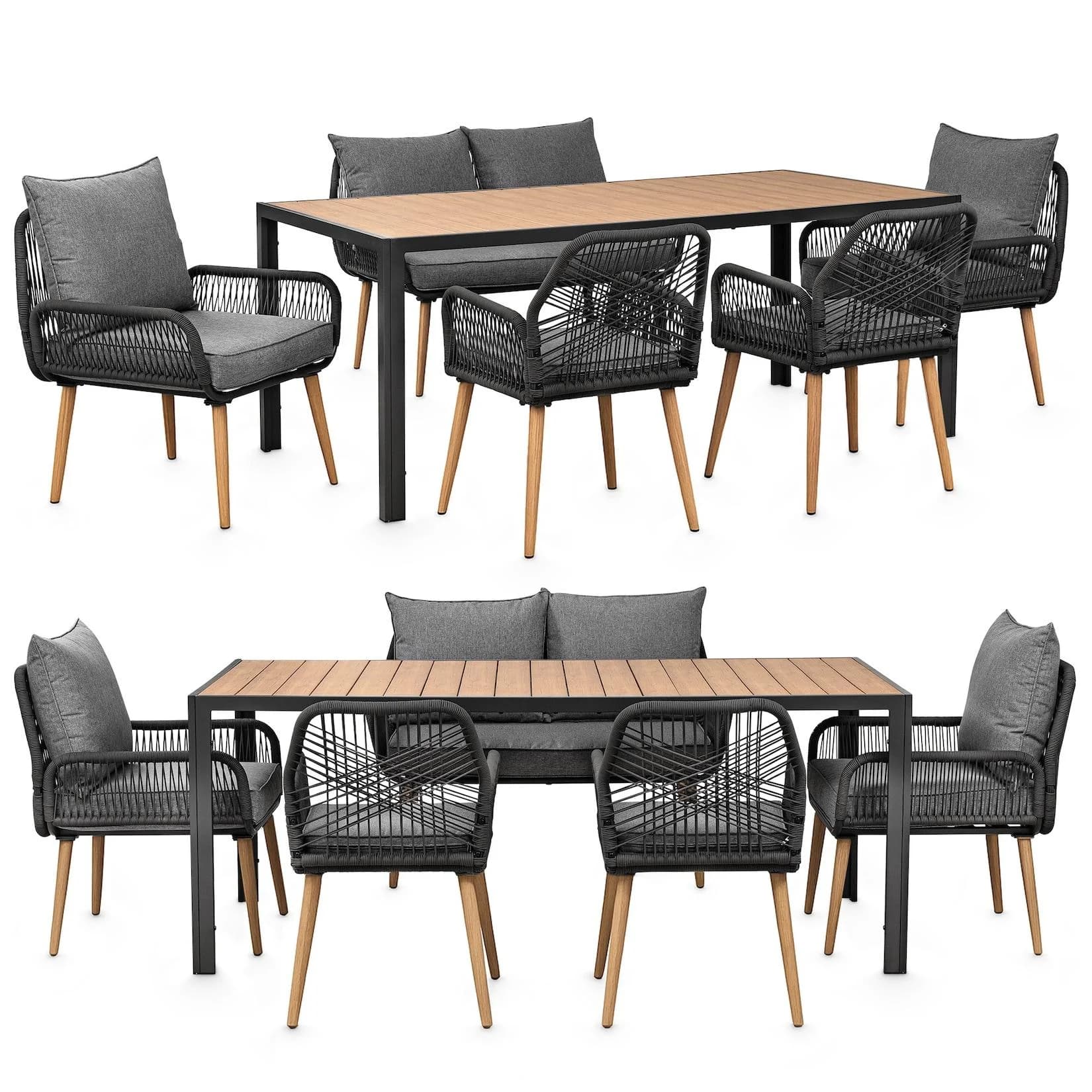 Swing&Harmonie Gartenlounge-Set Sienna 6-tlg. Grau/Braun WPC