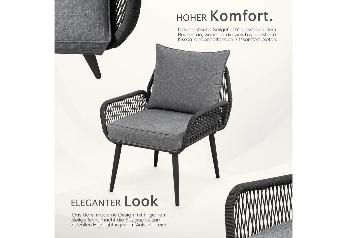 Swing&Harmonie Gartenlounge-Set Sienna 6-tlg. Grau/Braun WPC - Bild 5