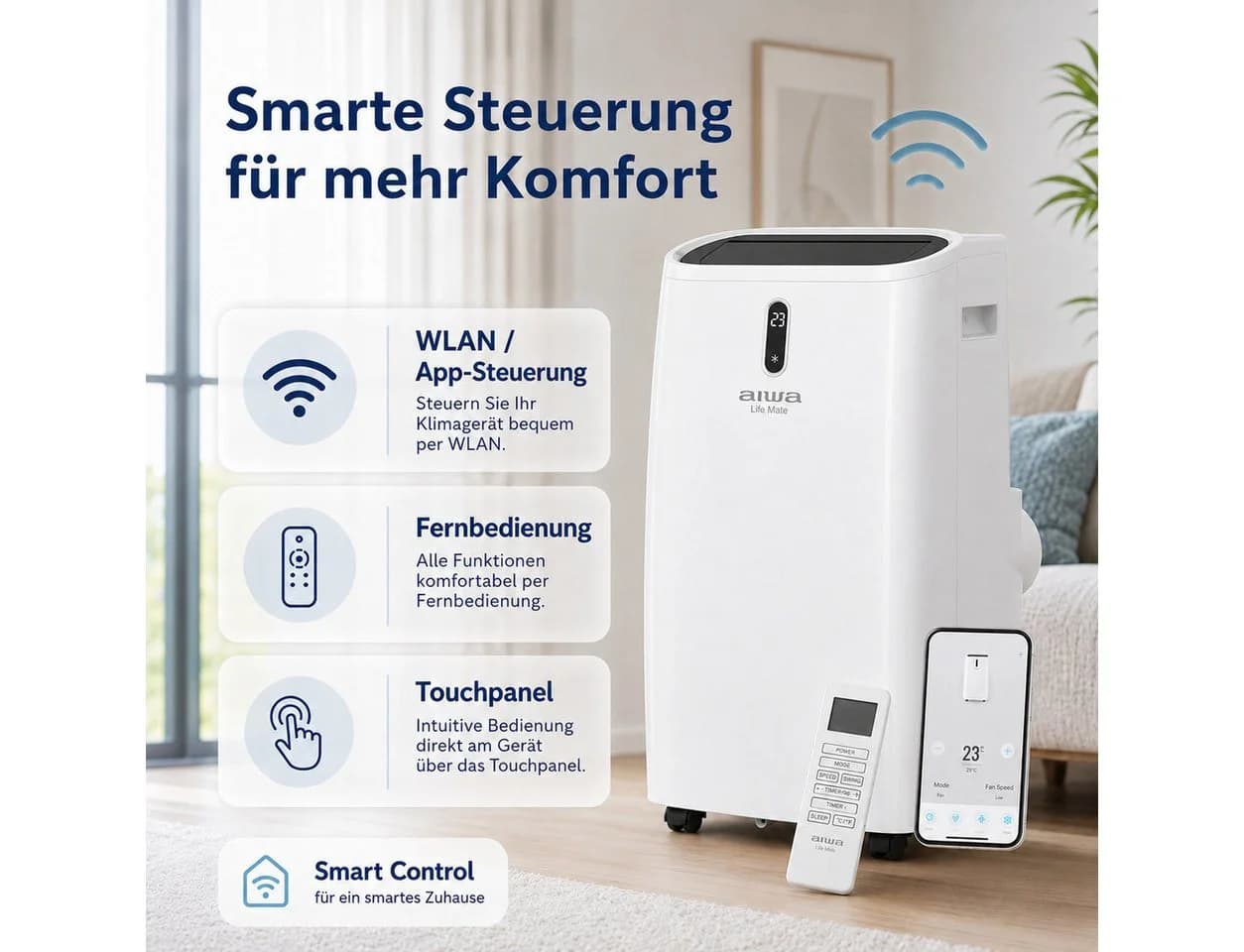AIWA Mobile Klimaanlage 3,5 kW mit WLAN, App-Steuerung und 4-in-1 Funktion - Bild 3