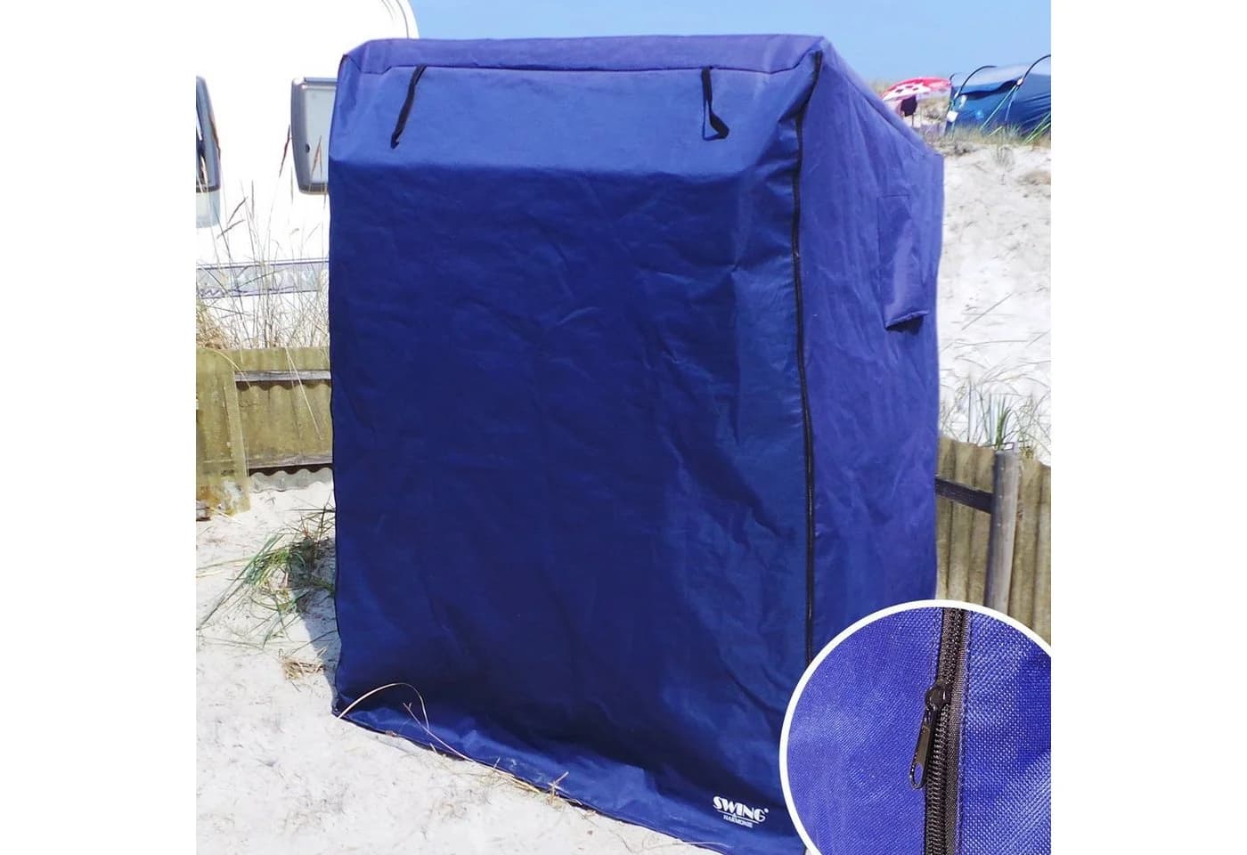 Swing&Harmonie Strandkorb XXL Anthrazit mit LED Beleuchtung und Solarmodul