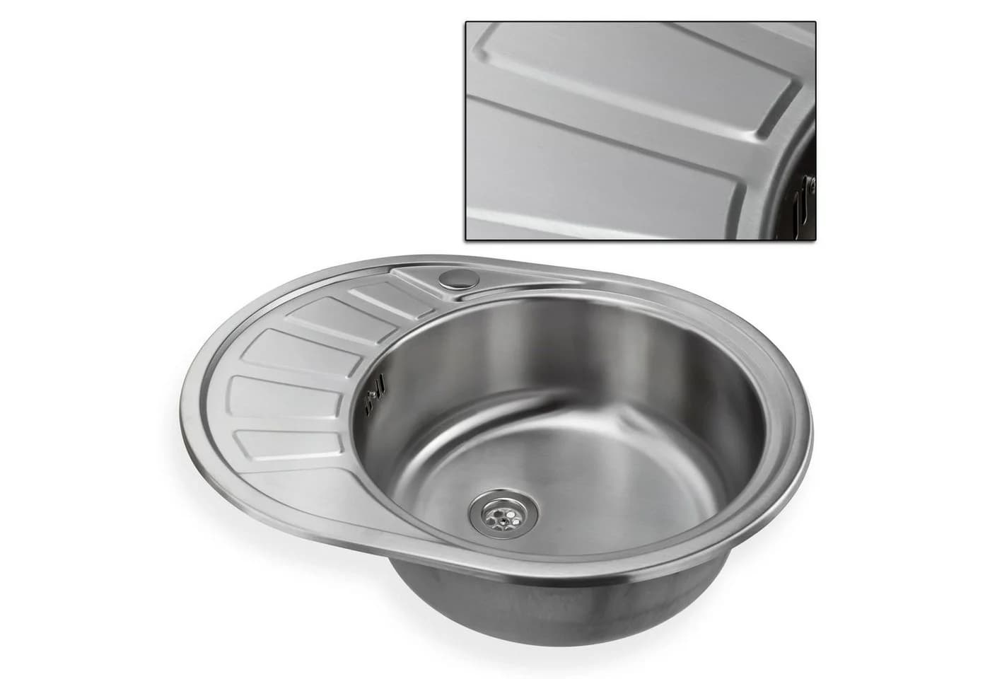 Stabilo Sanitär Edelstahlspüle Calypso SR Runde Spüle mit Abtropffläche - Bild 3