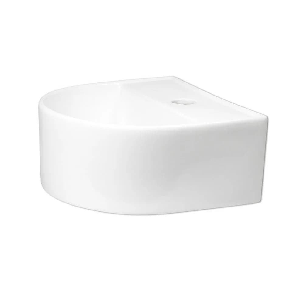 Stabilo Sanitär Hängewaschbecken Weiß Halbrund Keramik Komplett-Set