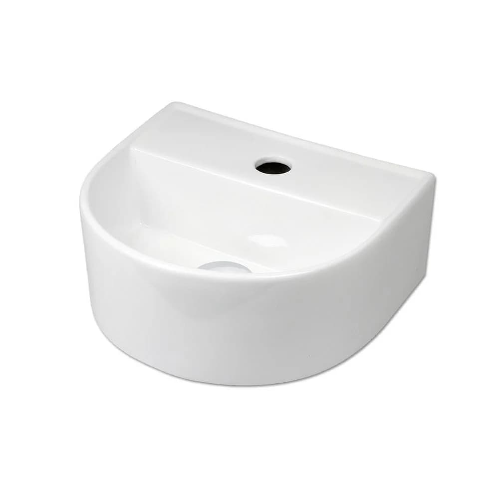 Stabilo Sanitär Hängewaschbecken Weiß Halbrund Keramik Komplett-Set - Bild 2