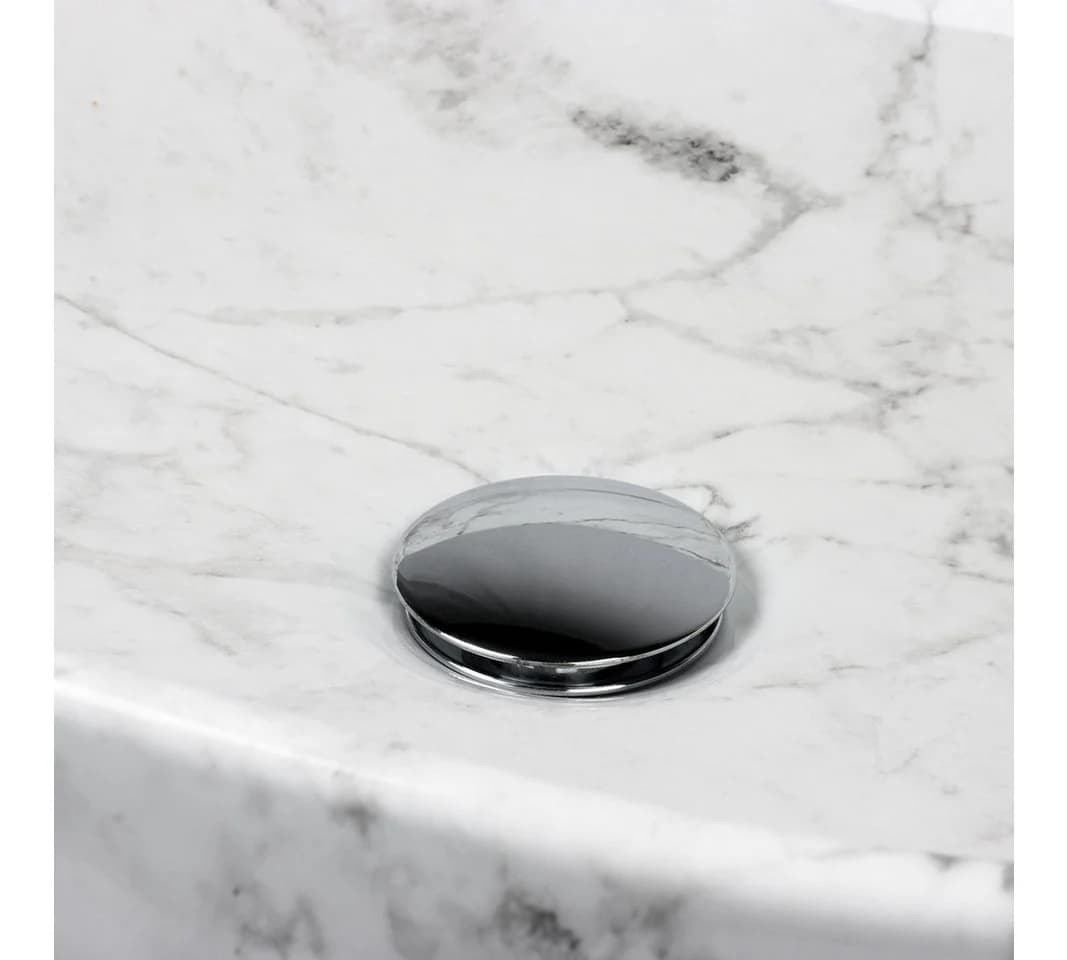 Stabilo Sanitär Aufsatzwaschbecken Oval Keramik Marmoroptik Komplettset - Bild 4
