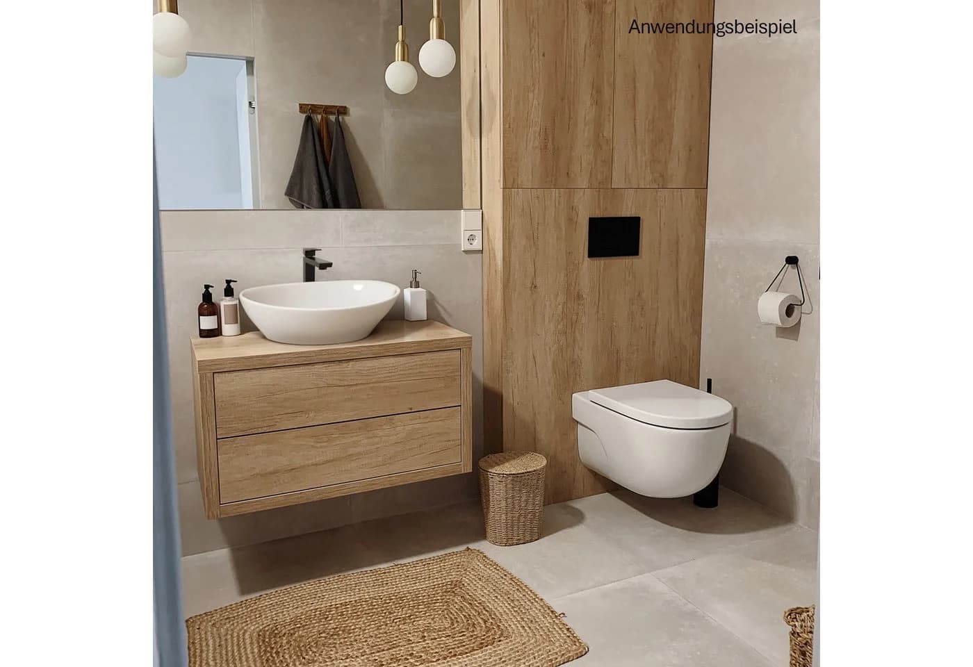 Stabilo Sanitär Aufsatzwaschbecken Weiß Oval Keramik Komplett-Set