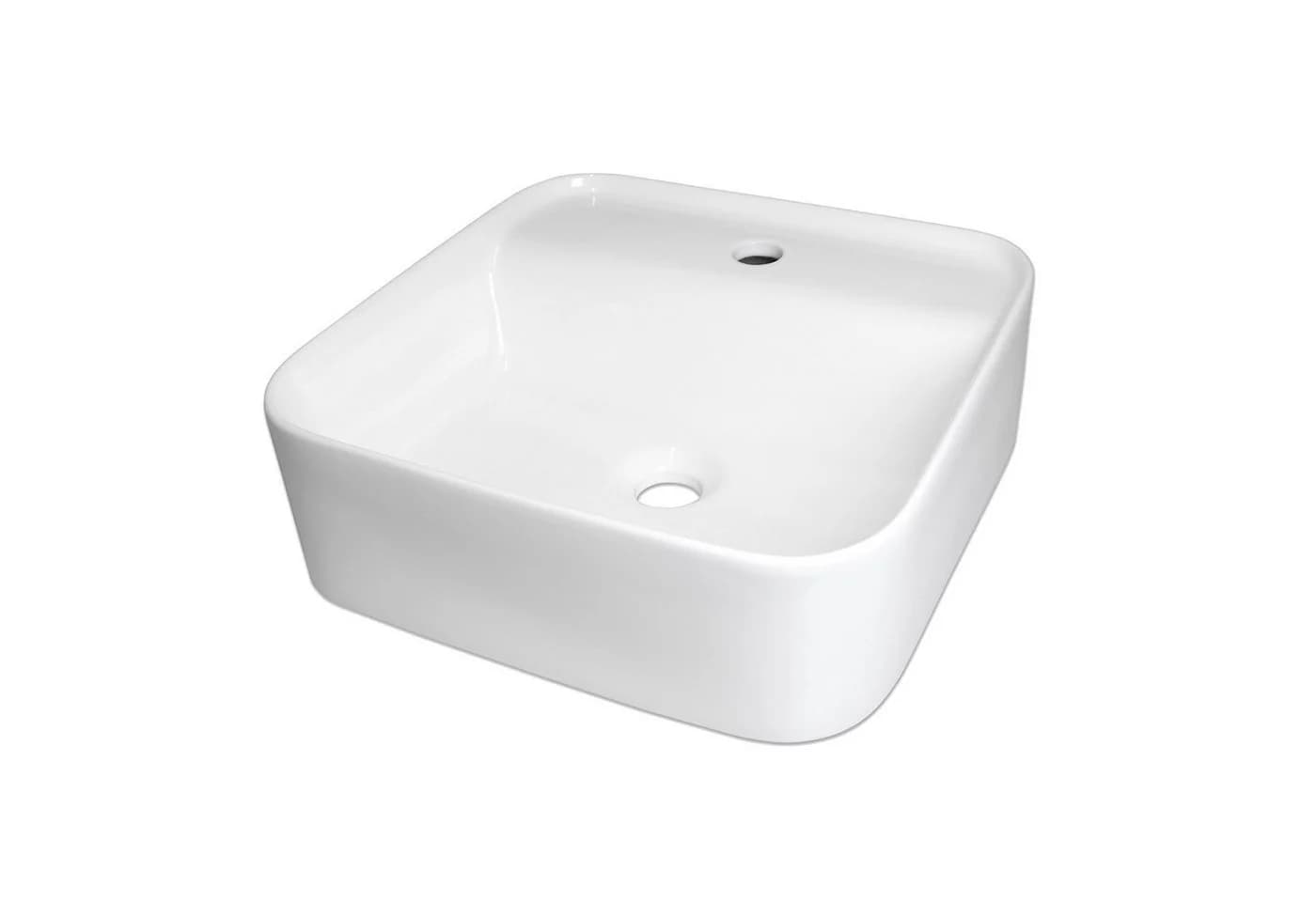 Stabilo Sanitär Aufsatzwaschbecken Viereckig Weiß Keramik Komplett-Set - Bild 2