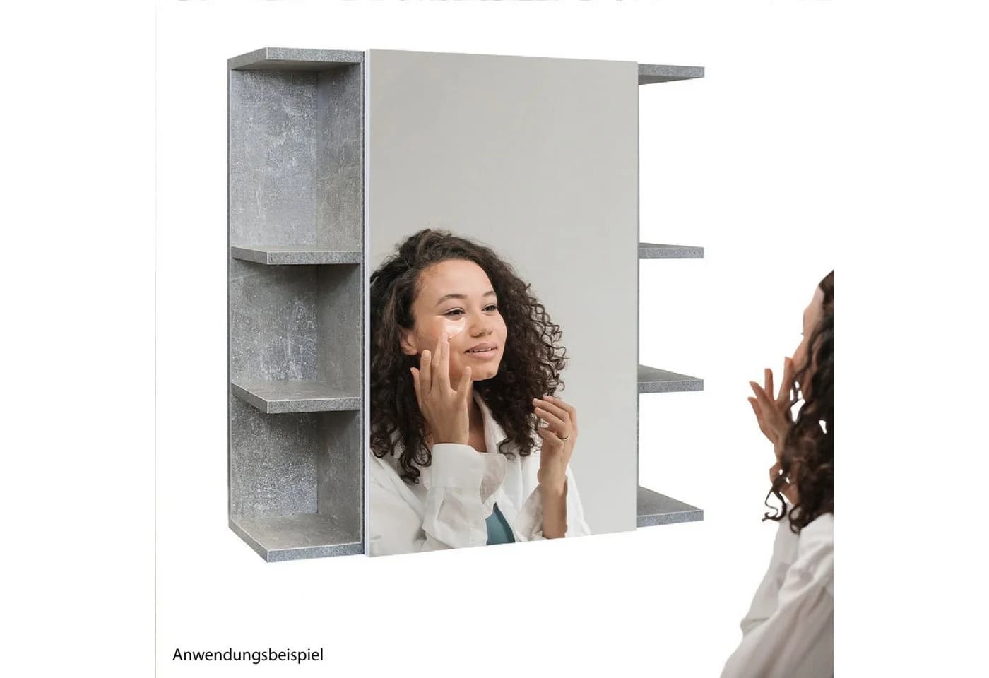 Stabilo Sanitär Spiegelschrank Julien Marmor-Optik Grau 1-Türig - Bild 2