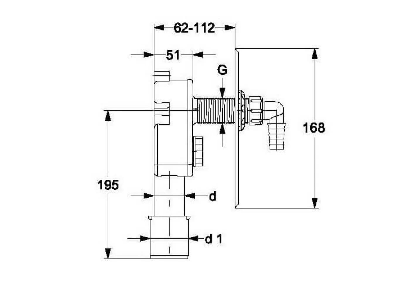 Stabilo Sanitär Unterputz Siphon DN50/40 mit 1/2" Geräteventil - Bild 4