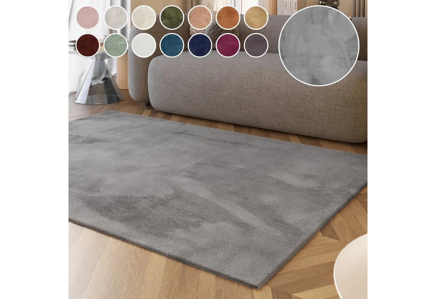 ESPRIT Hochflor-Teppich Alice Grau Polyester Uni - Bild 2